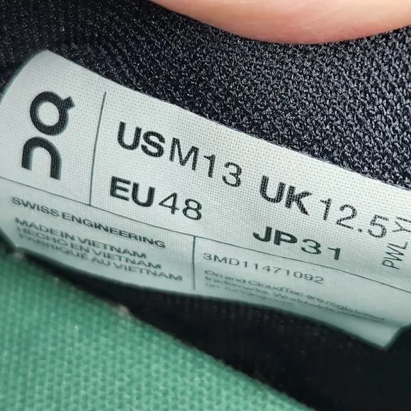 On Cloud Men's The Roger Spin Sneakers, Black Green Size 13 - Picture 12 of 12